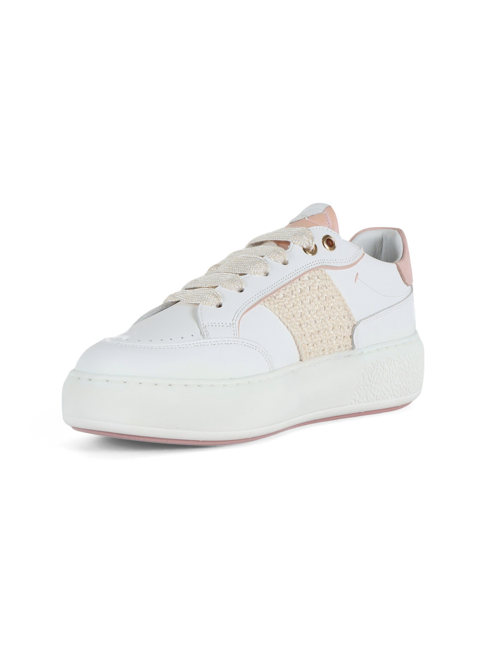 ROSA | Sneakers in pelle ed ecopelle J-010 con inserti crochet