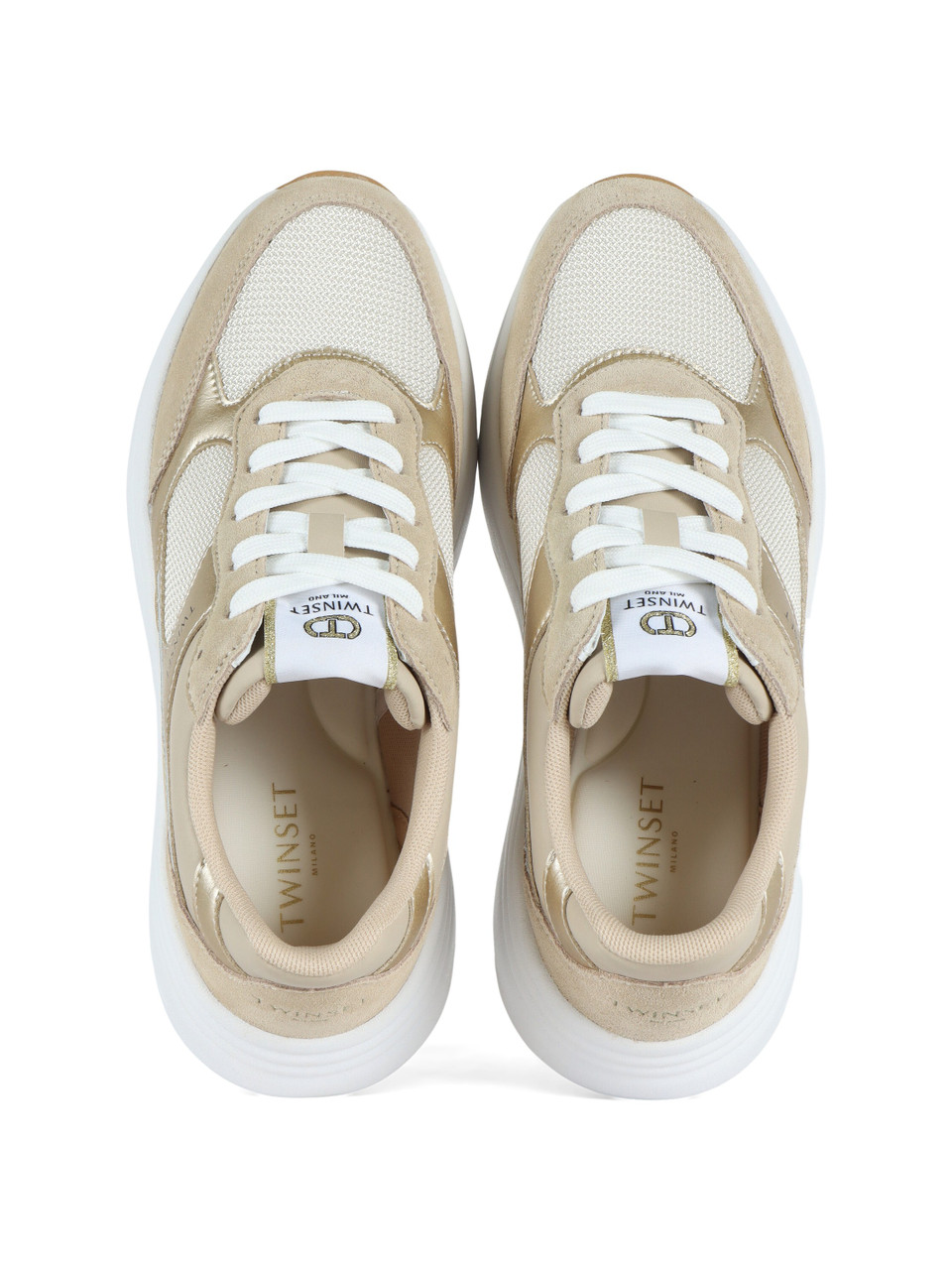 ORO | Sneakers in pelle ed ecopelle con dettagli in mesh