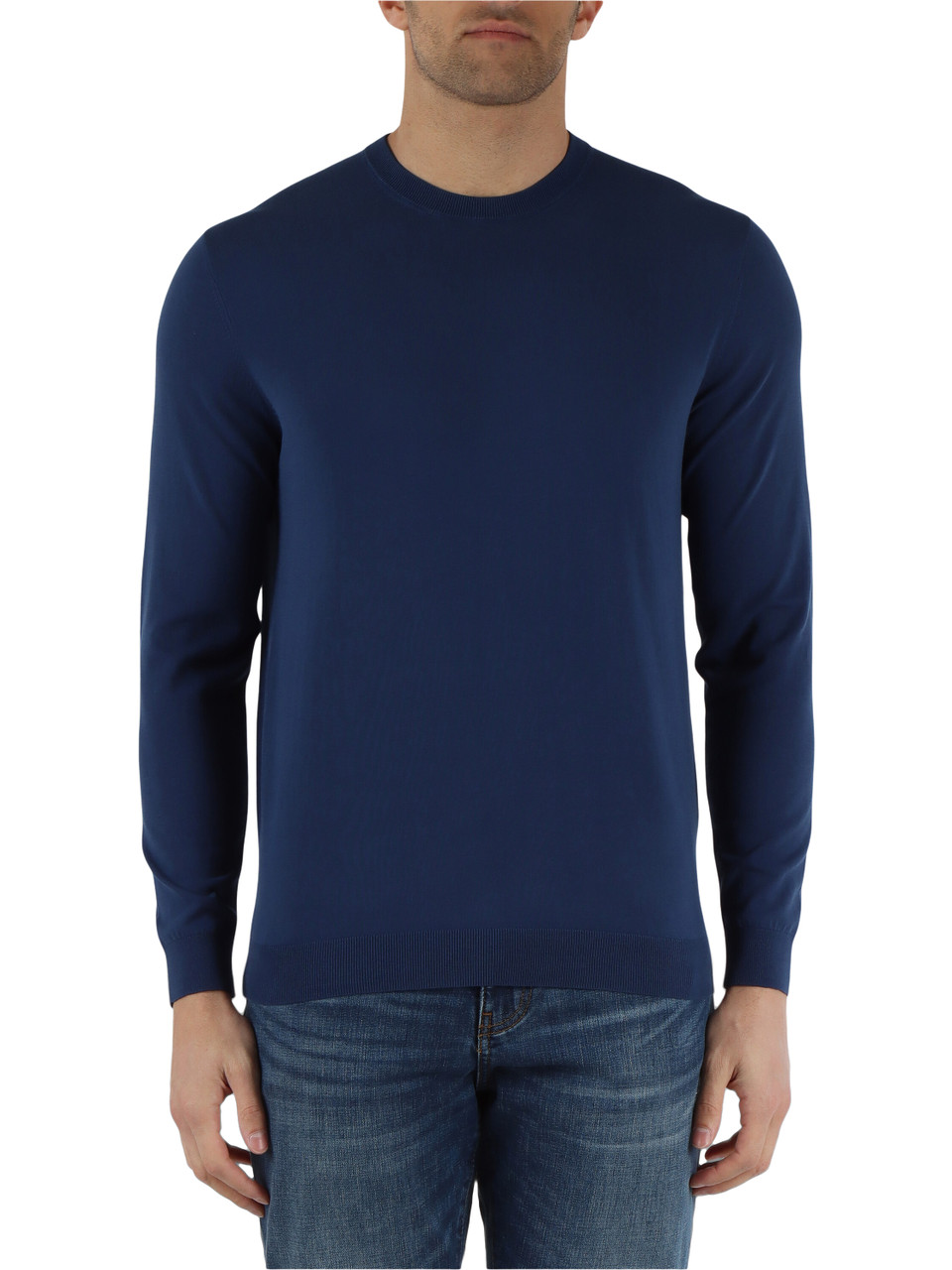 BLU CHIARO | Maglia girocollo in cotone