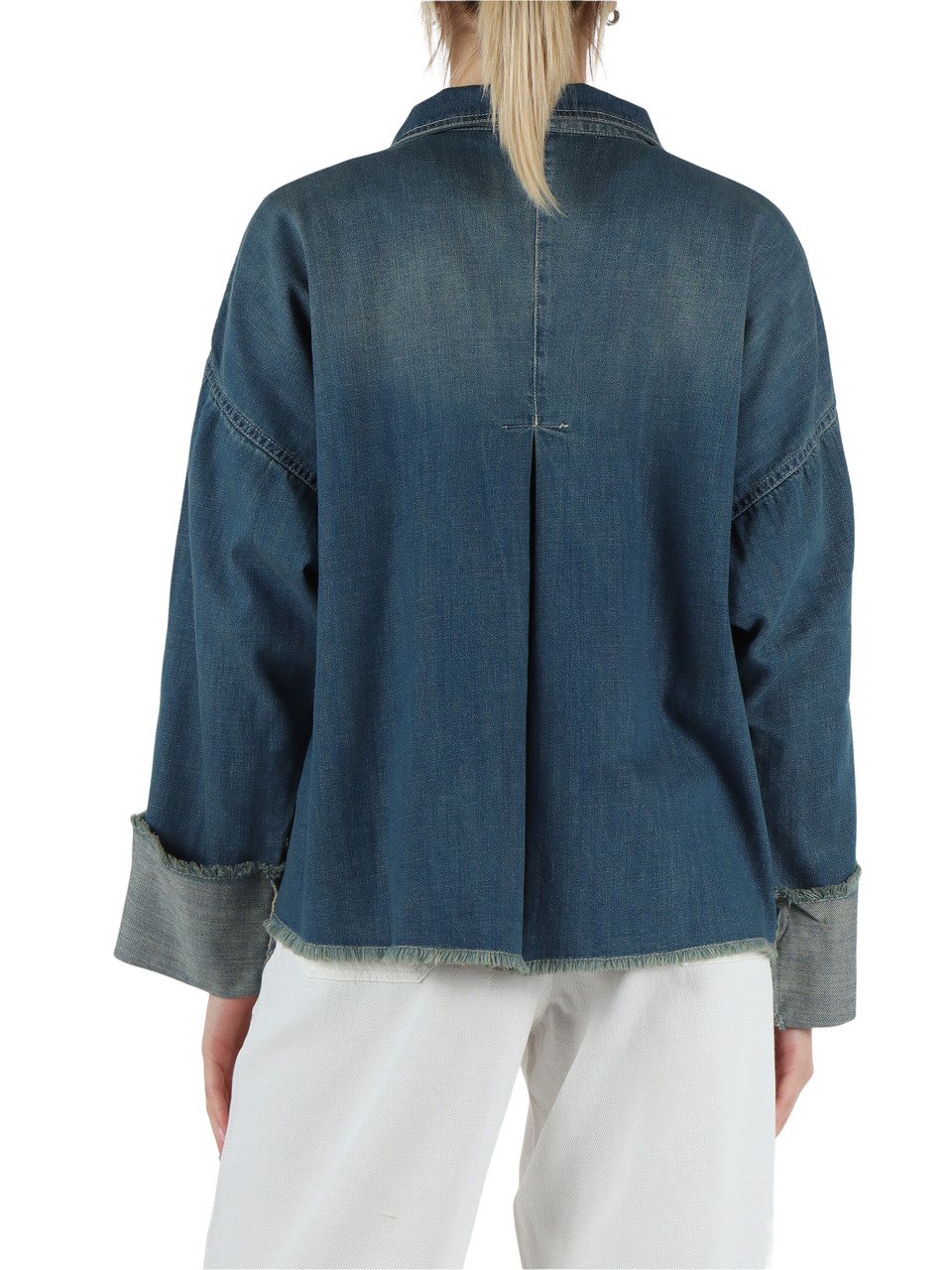 BLU | Giacca camicia jeans con patch logo