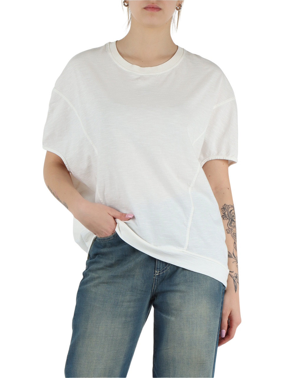 PANNA | T-shirt oversize in cotone fiammato
