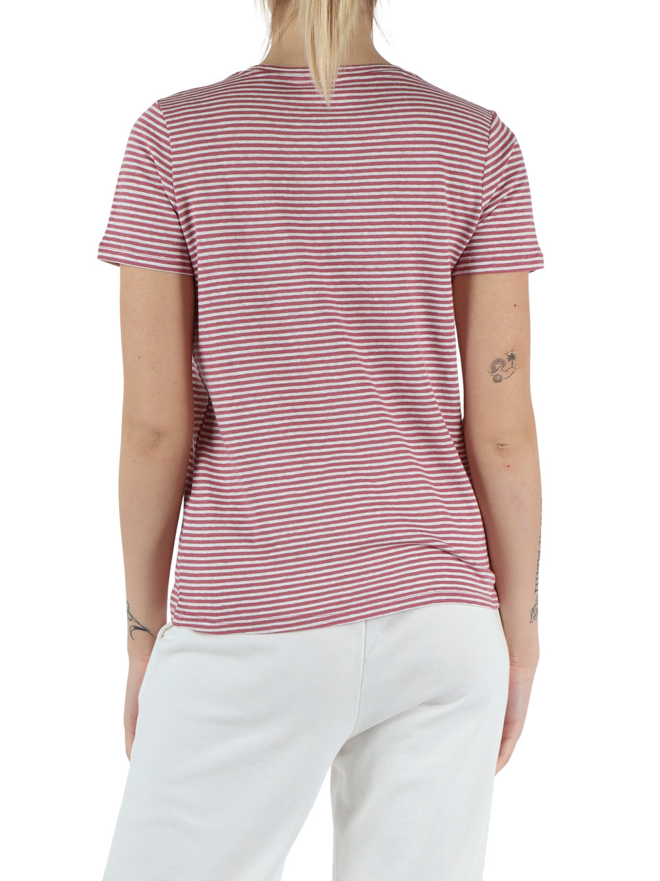 ROSA | T-shirt a righe in lino e cotone