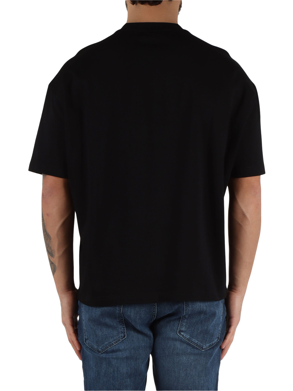NERO | T-shirt oversize in cotone con ricamo logo frontale