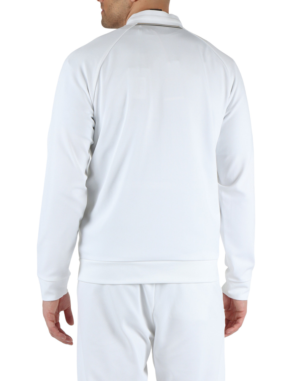 BIANCO | BOSS X MATTEO BERRETTINI: Felpa in gabardina stretch con zip