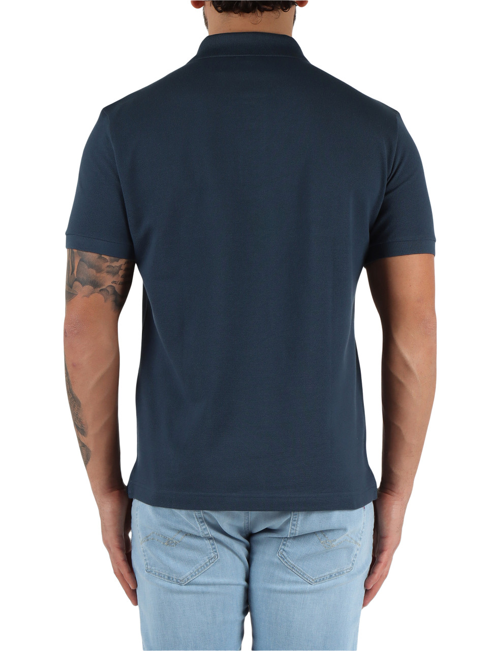 BLU | Polo Slim Fit in cotone piquet con patch logo