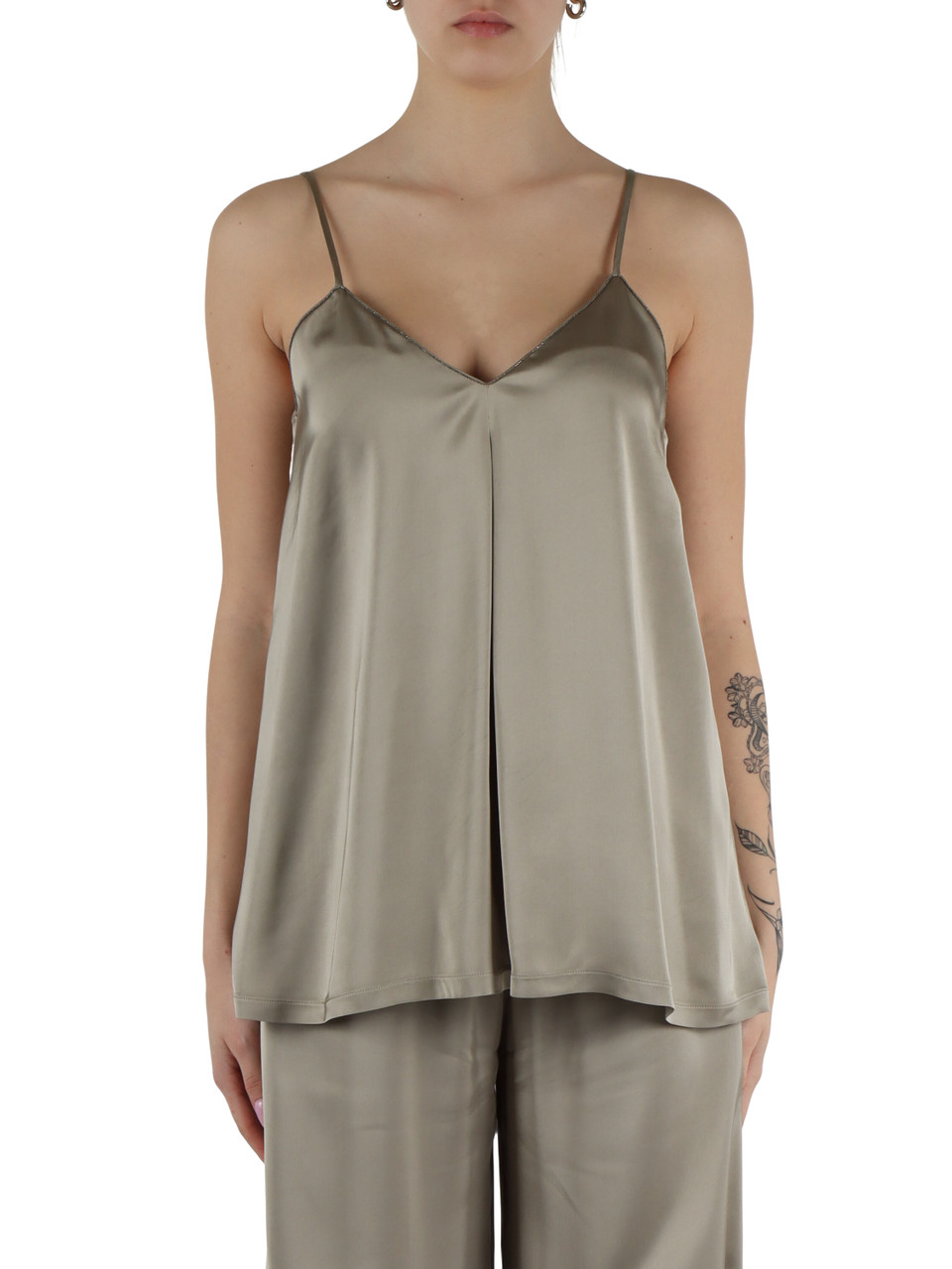 TORTORA | Top in satin di viscosa