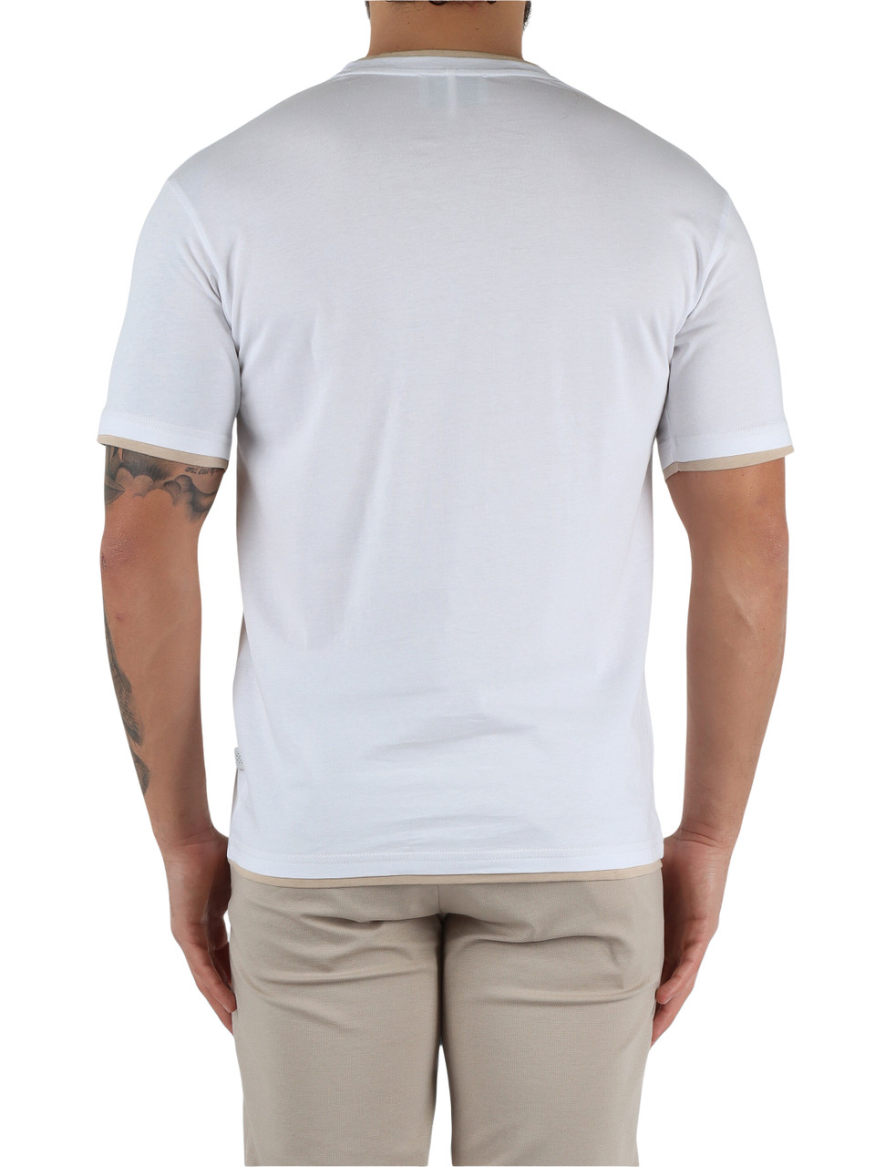 BIANCO | T-shirt GELSO in cotone con inserti a contrasto