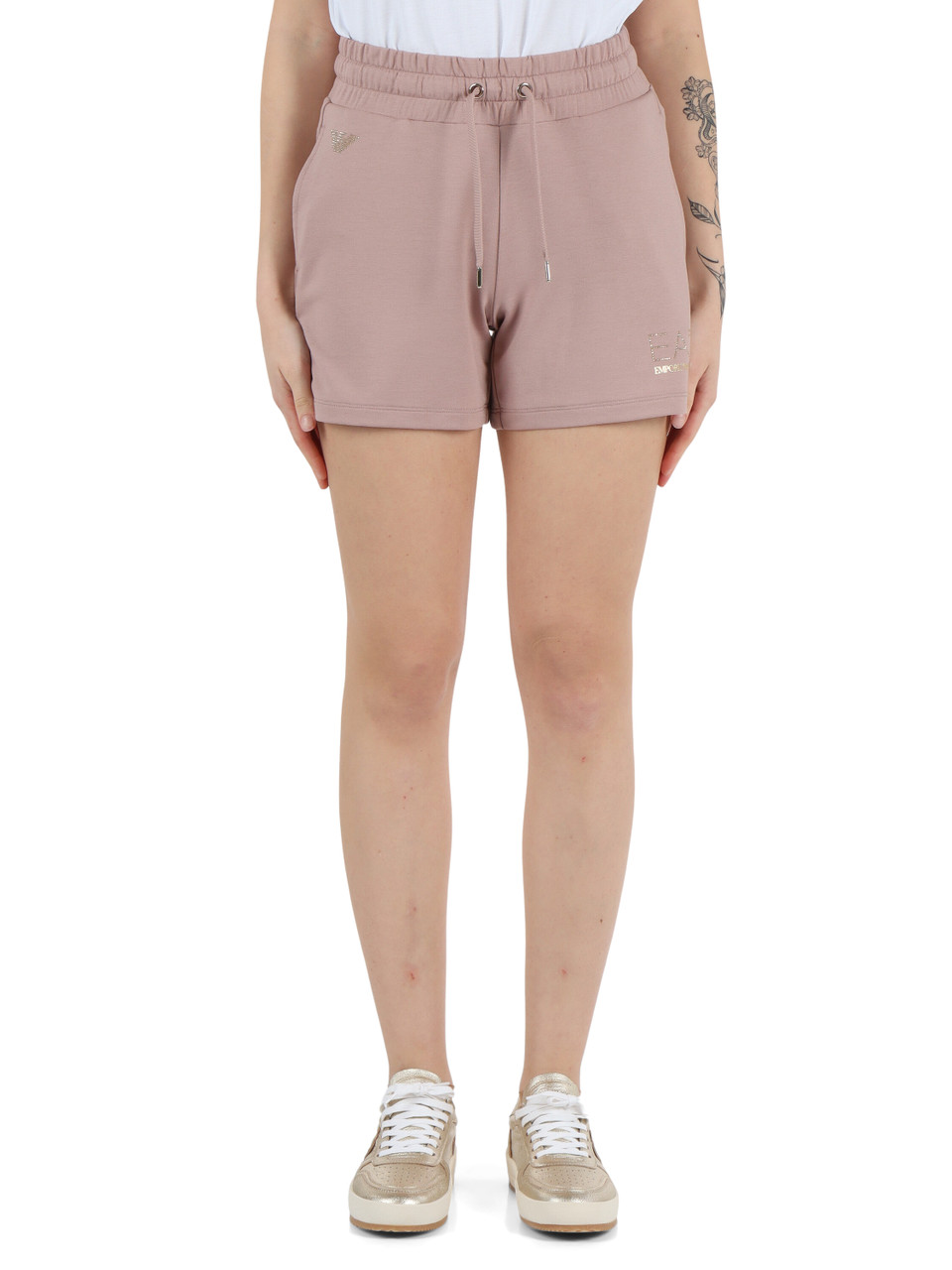ROSA | Pantaloncini in misto viscosa con logo frontale