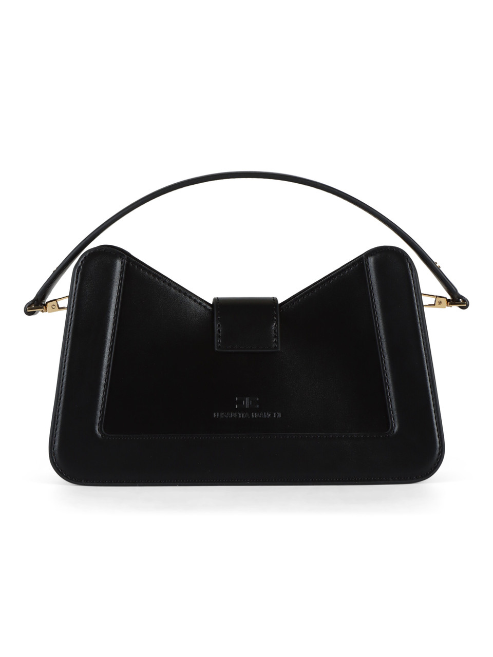 NERO | Borsa a mano in simil pelle con placca logo