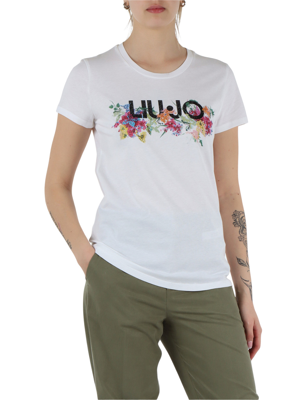 FLOREALE | BETTER: T-shirt in cotone con scritta logo frontale