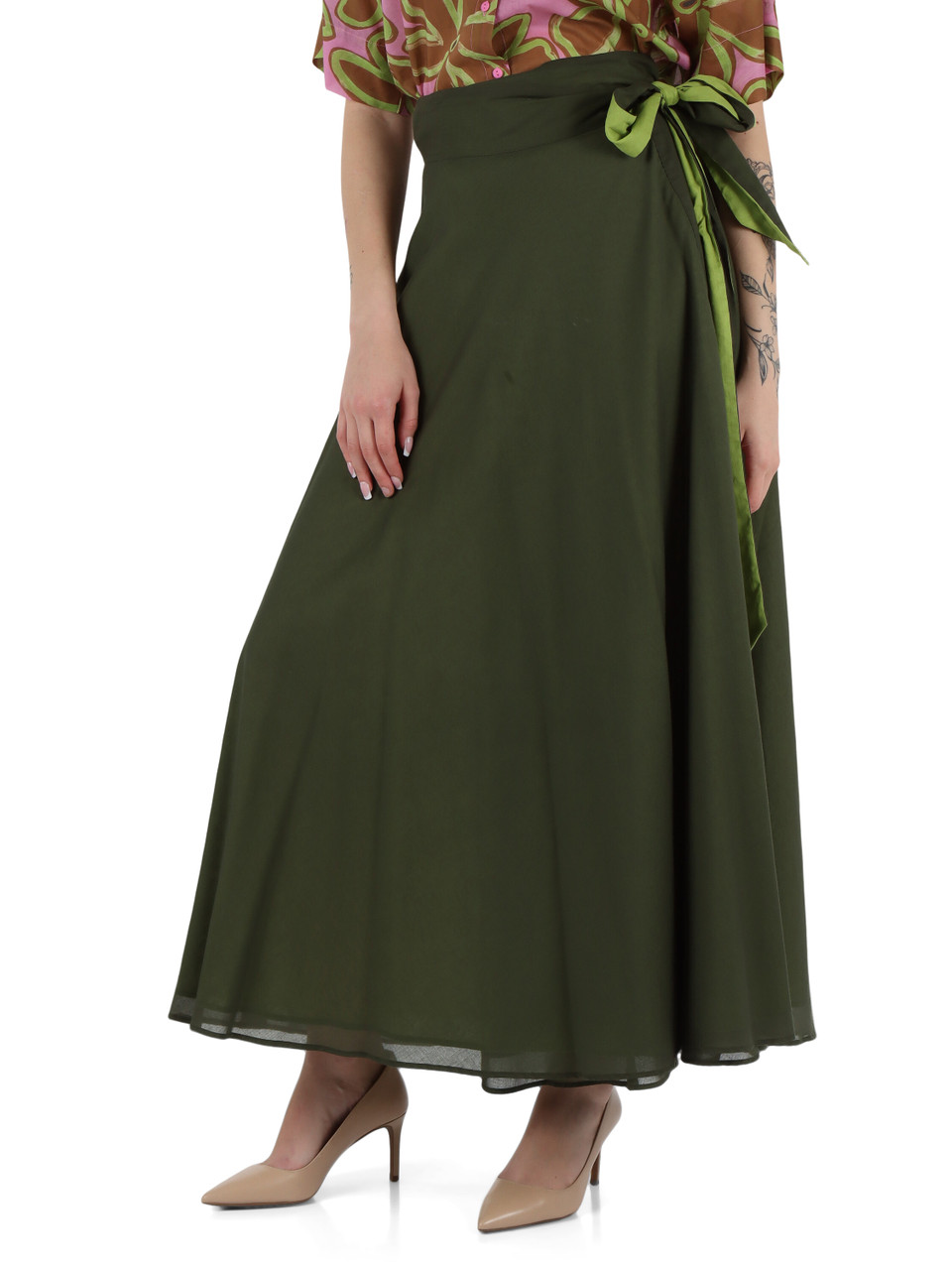 VERDE | Gonna a portafoglio reversibile