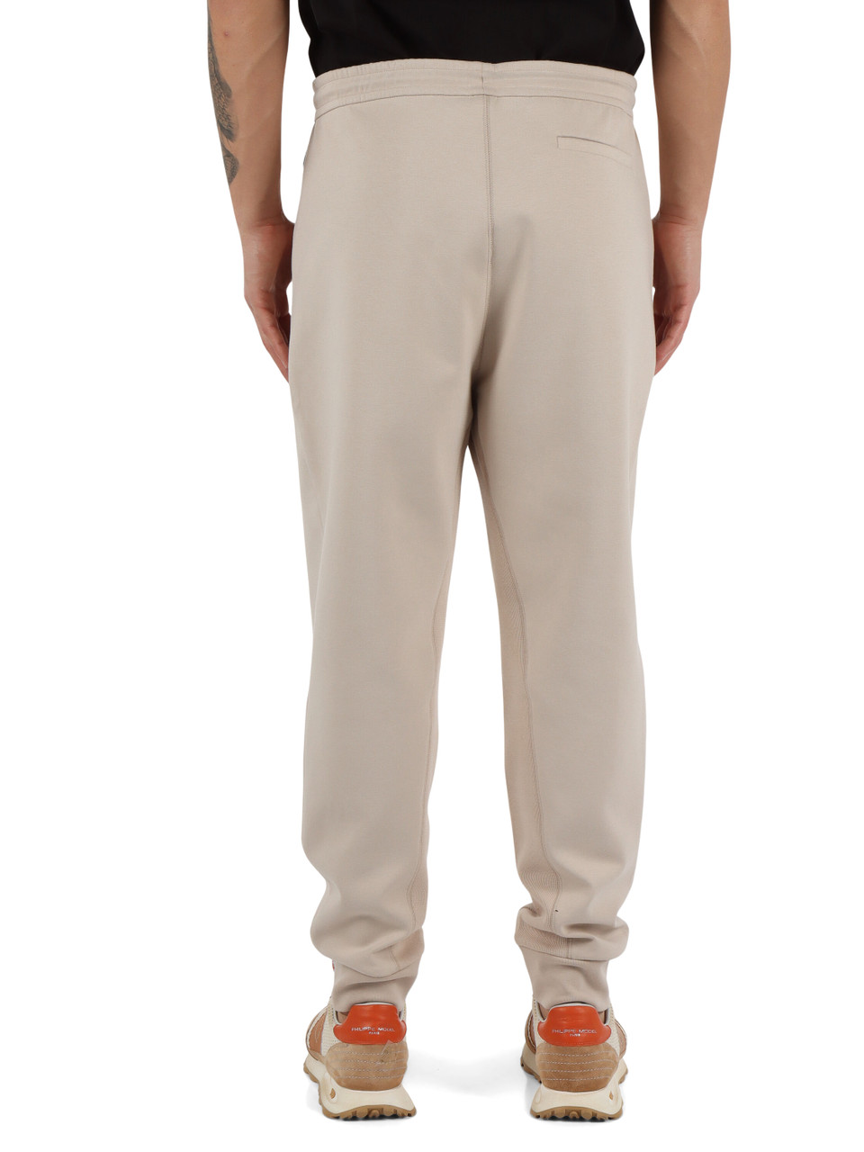 BEIGE | Pantalone sportivo in misto cotone con patch logo