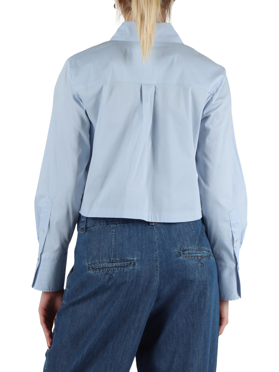 CELESTE | Camicia cropped ASSISI in POPELINE