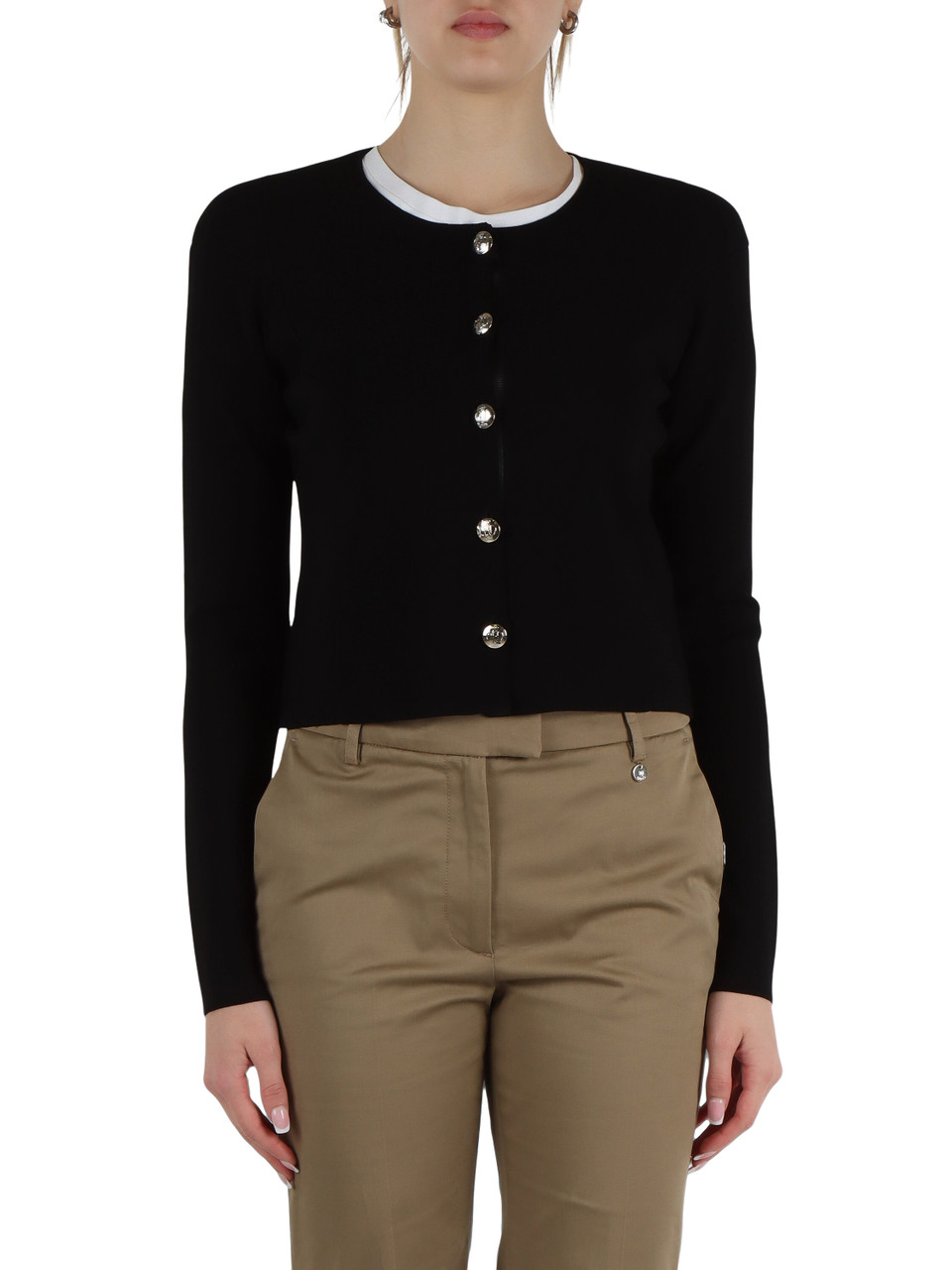 NERO | BETTER: Cardigan con spalline in misto viscosa
