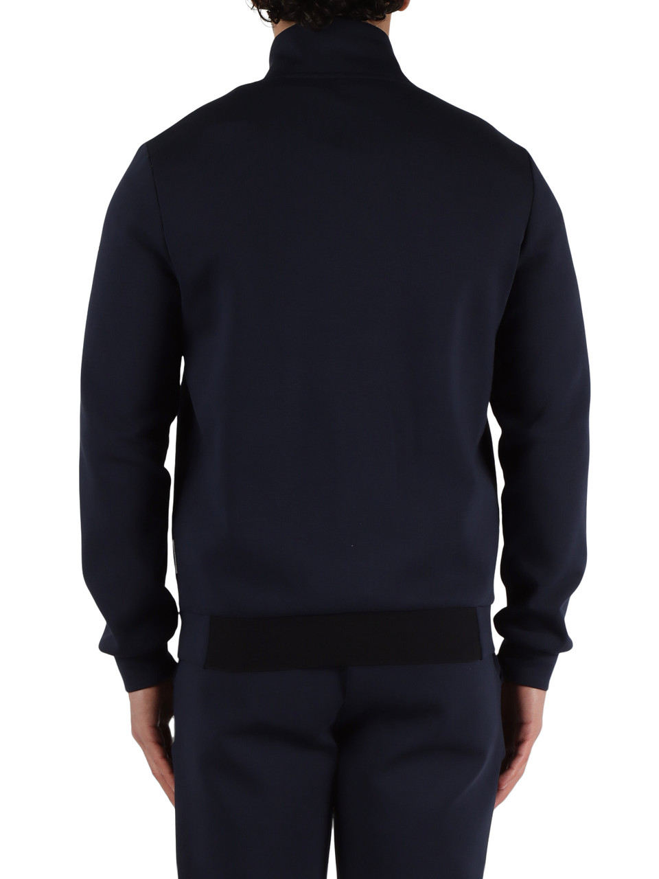 BLU SCURO | Felpa con zip ISTRANA in misto cotone