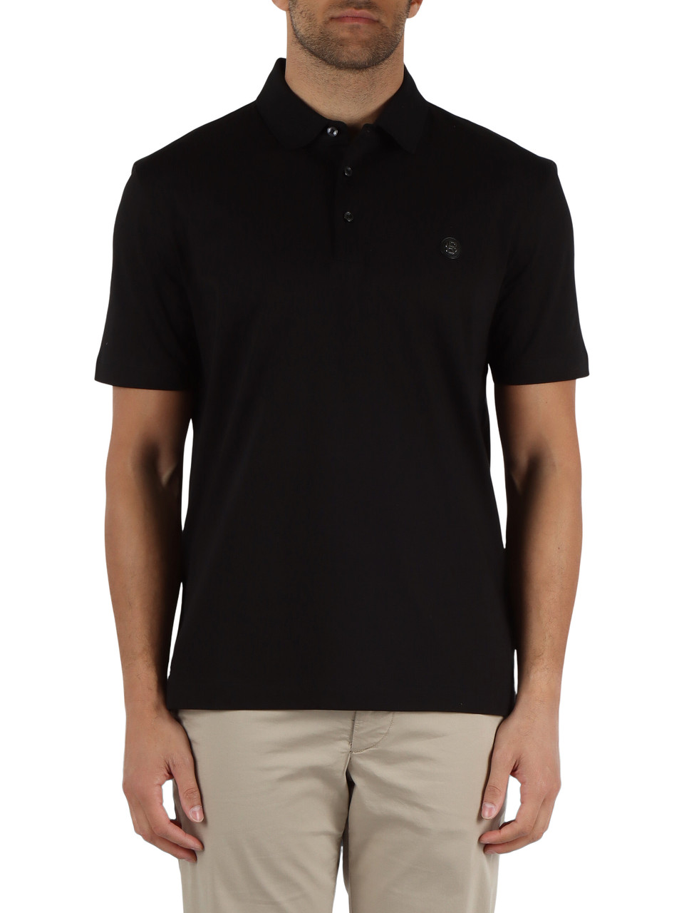 NERO | Polo in cotone mercerizzato con patch logo