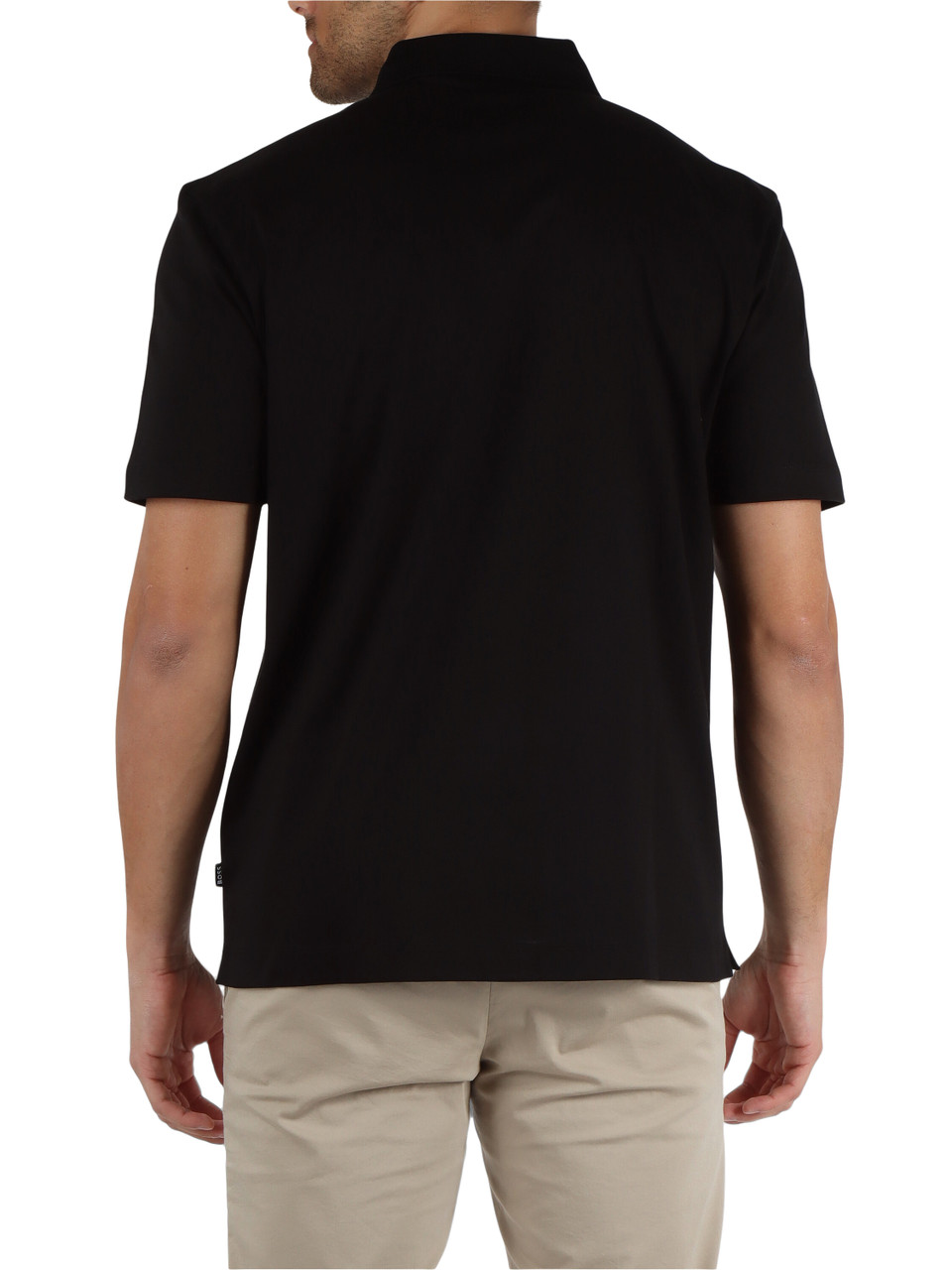 NERO | Polo in cotone mercerizzato con patch logo