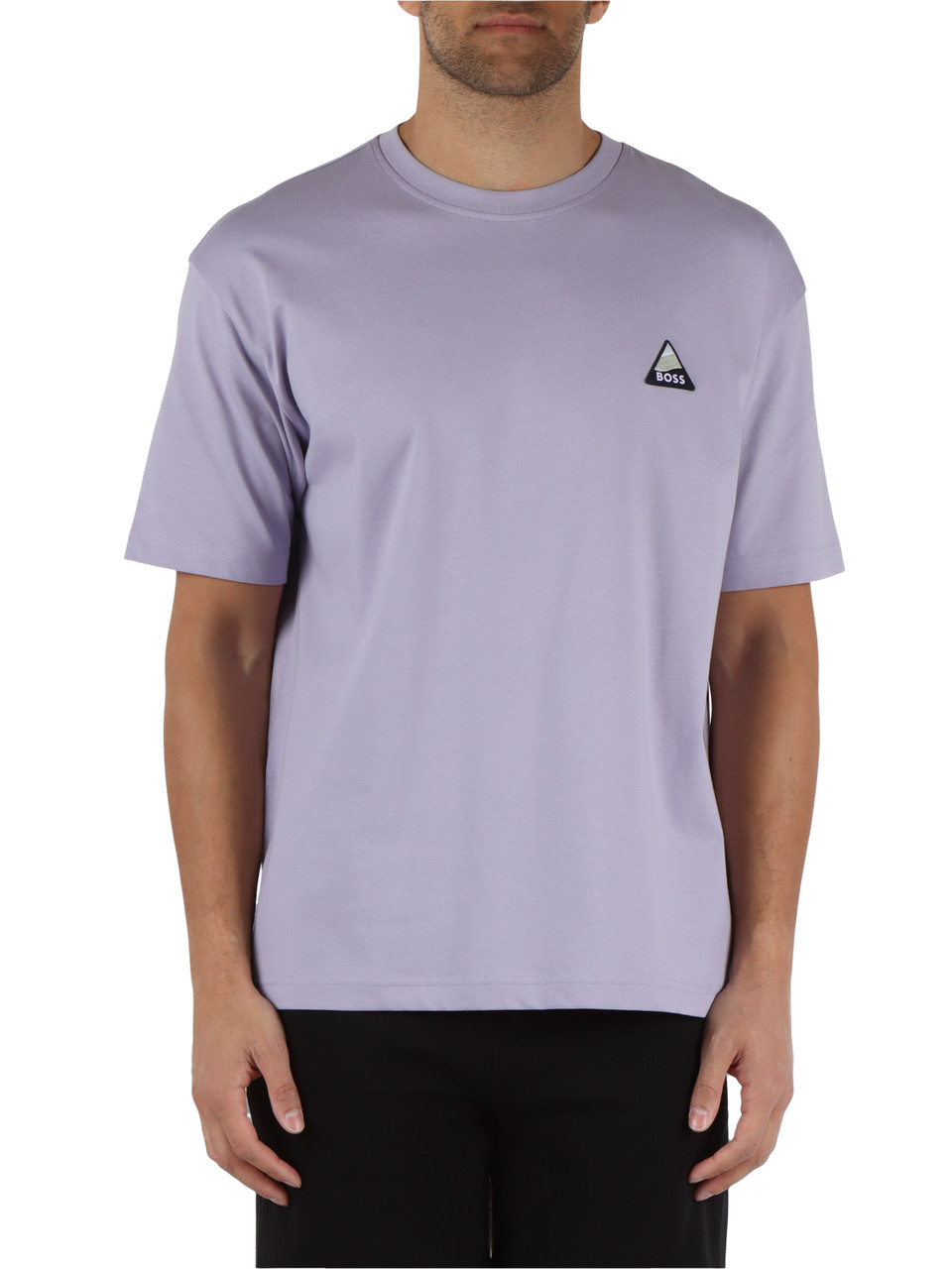 VIOLA CHIARO | T-shirt in cotone con patch logo frontale