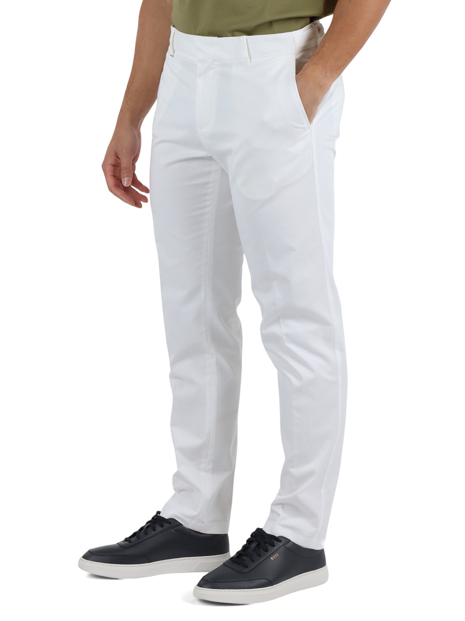 BIANCO | Pantalone slim fit in cotone stretch