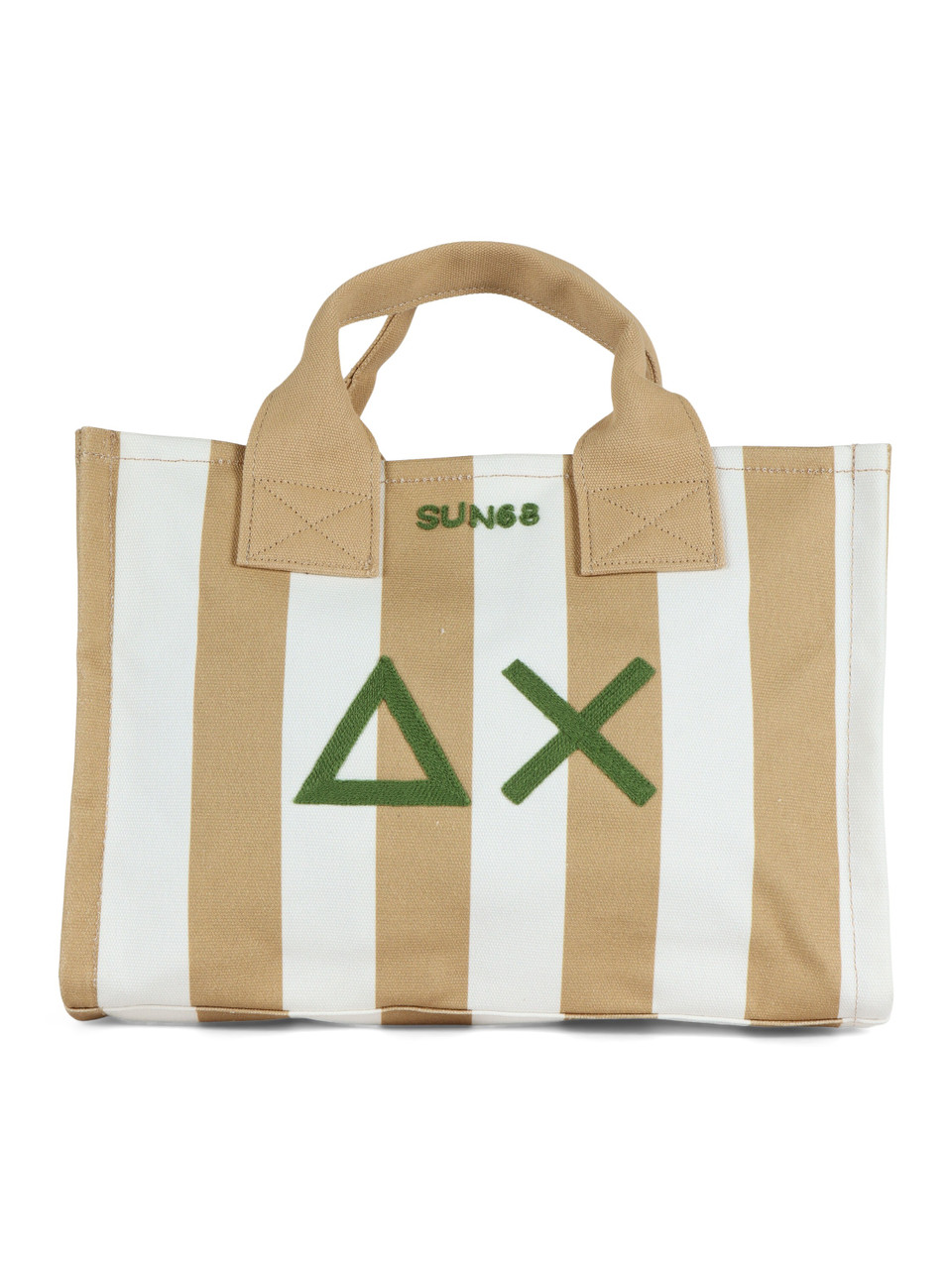 A RIGHE | Borsa a mano in canvas con ricamo logo