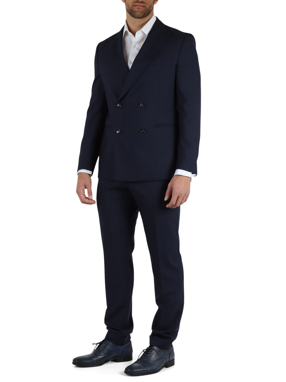 BLU SCURO | Abito due pezzi slim fit in fresco lana vergine VITALE BARBERIS CANONICO