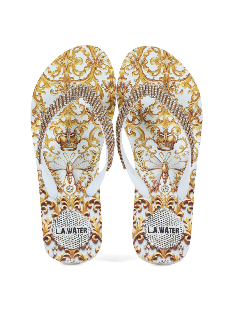 BIANCO | Infradito in gomma DAMASCO con strass