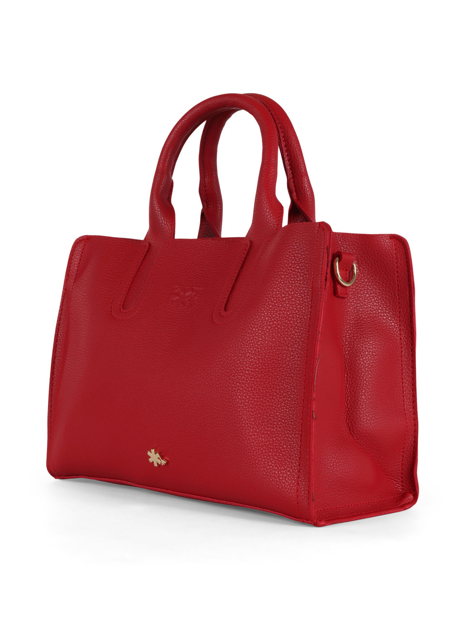 ROSSO | Borsa a mano media effetto martellato