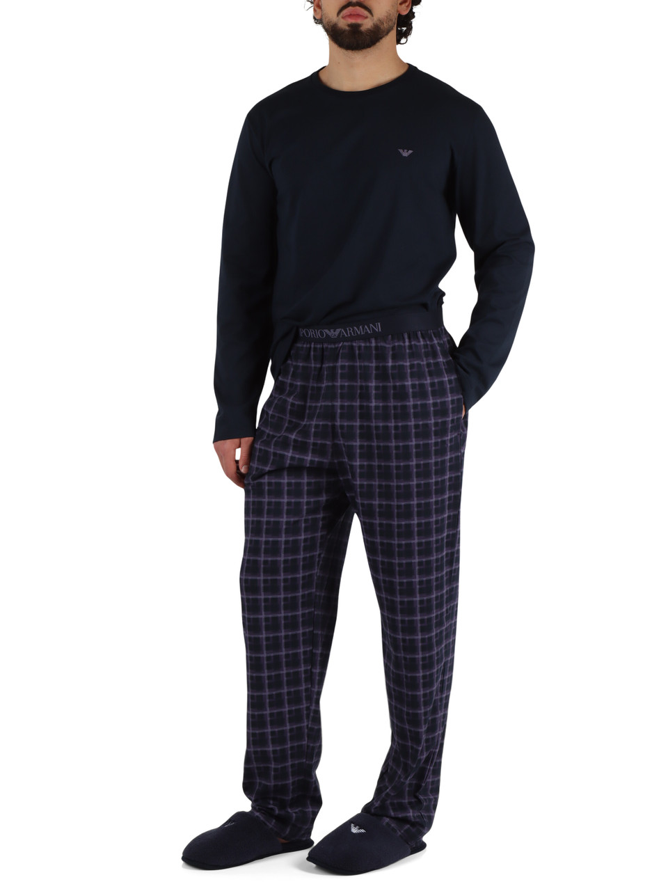 BLU | UNDERWEAR: Pigiama composto da t-shirt manica lunga e pantalone in cotone