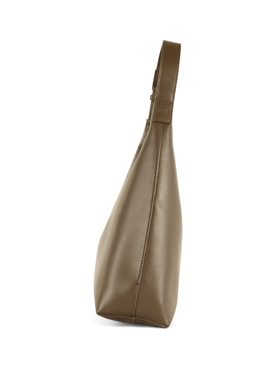 MARRONE | Borsa a spalla in ecopelle con scritta logo frontale