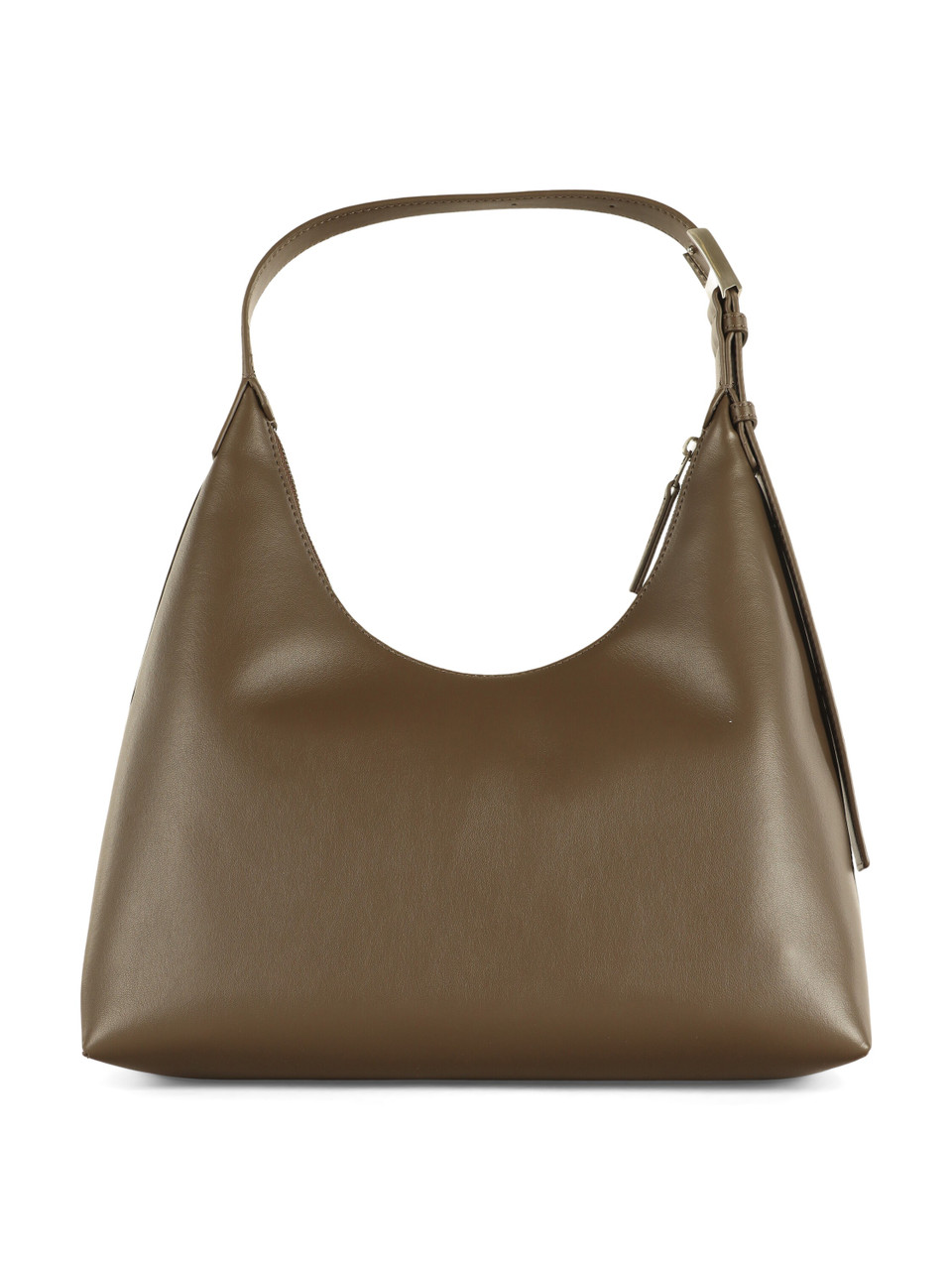 MARRONE | Borsa a spalla in ecopelle con scritta logo frontale