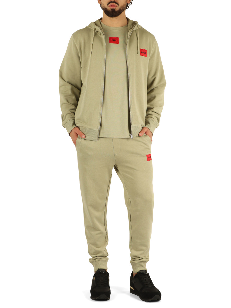 SALVIA | Pantalone sportivo in cotone garzato con patch logo