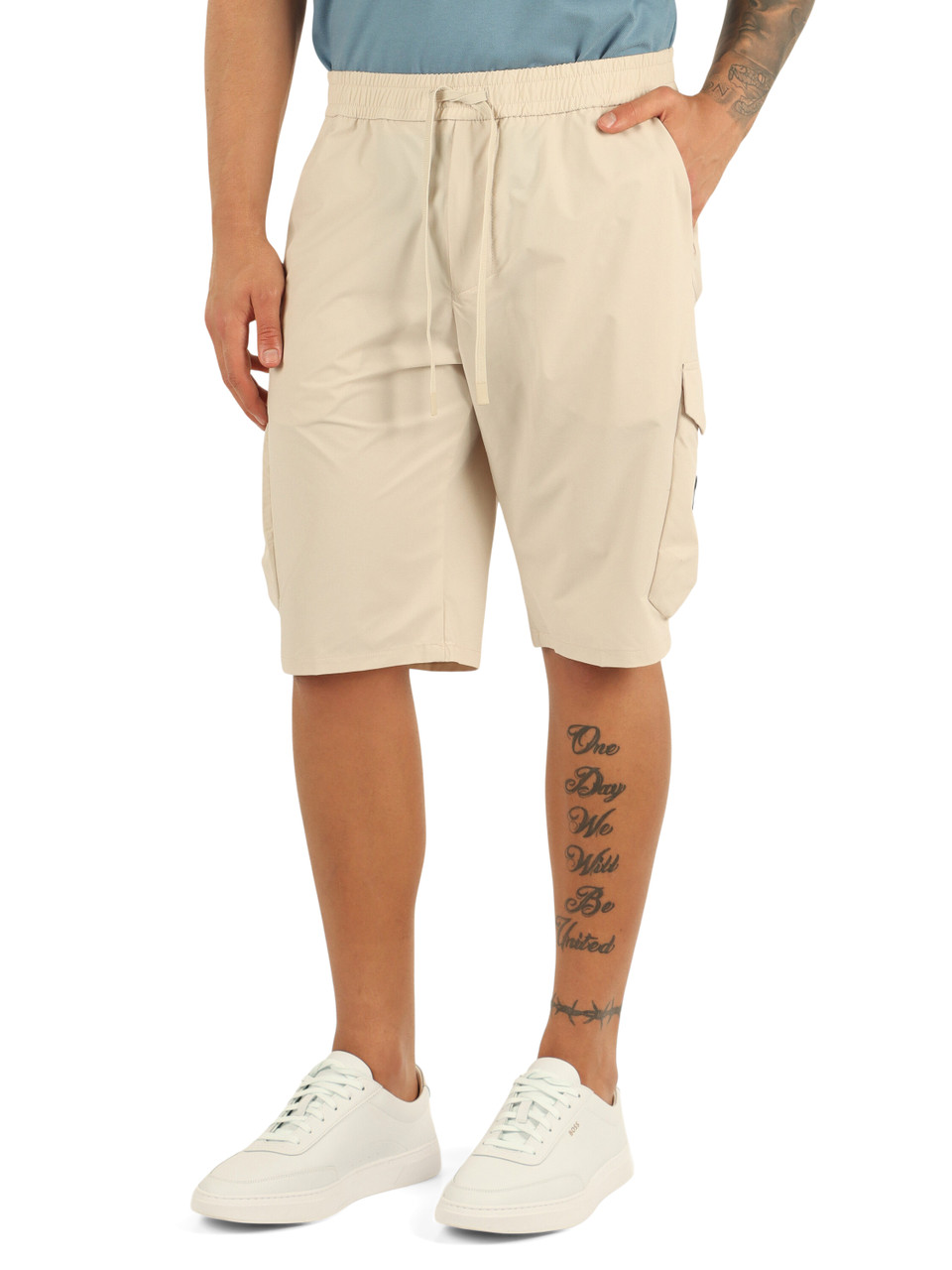 BEIGE | Bermuda URBANEX CARGO tapered fit