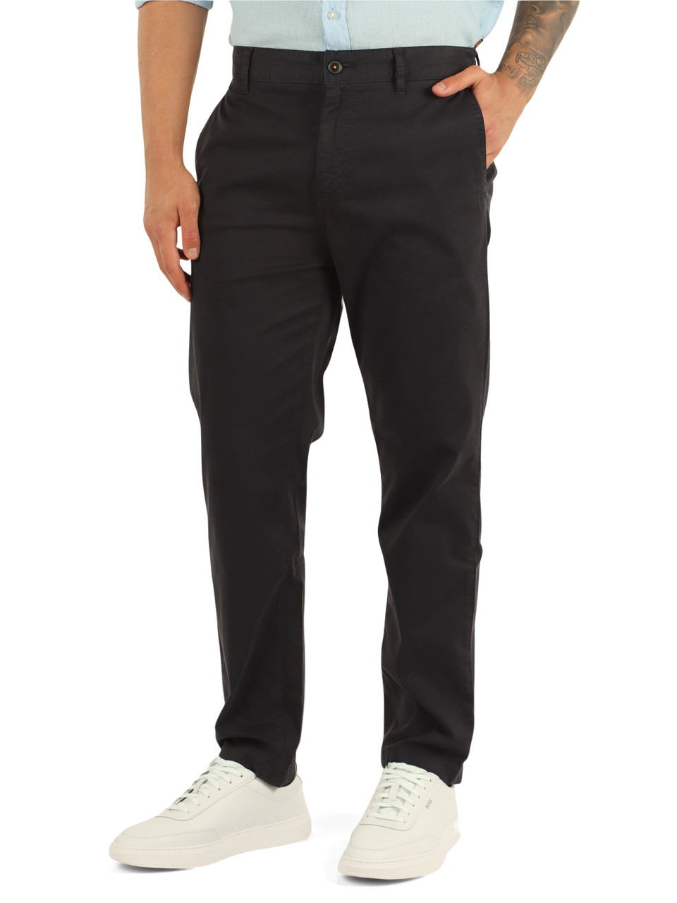 BLU SCURO | Pantalone CHINO TAPERED in cotone stretch
