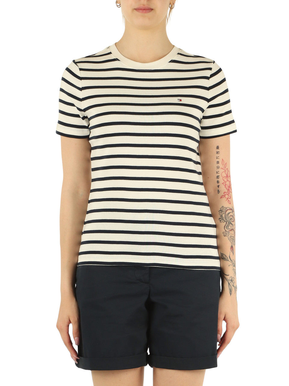 BIANCO | T-shirt slim fit in cotone con ricamo logo BIANCO | T-shirt slim fit in cotone con ricamo logo
