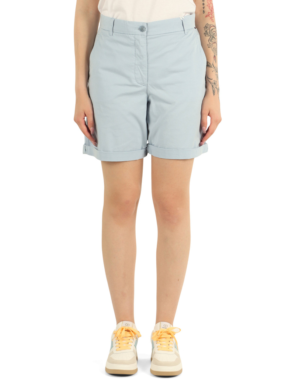 AZZURRO | Shorts chino in cotone e lyocell