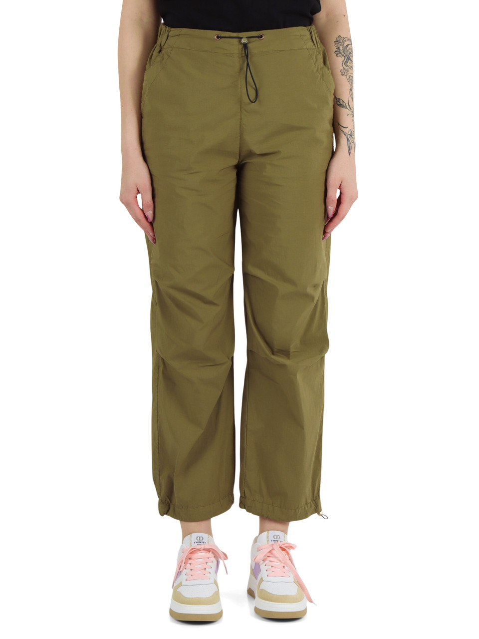 VERDE MILITARE | Pantalone sportivo in cotone tecnico