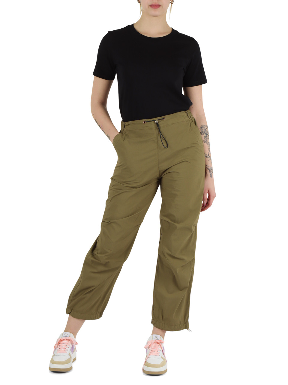 VERDE MILITARE | Pantalone sportivo in cotone tecnico
