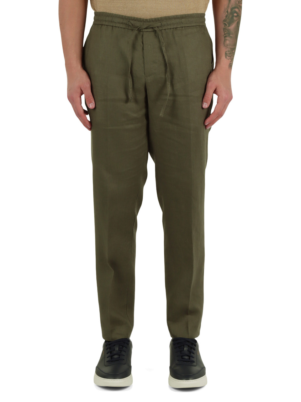 VERDE | Pantaloni in lino MC-ADAM/3783