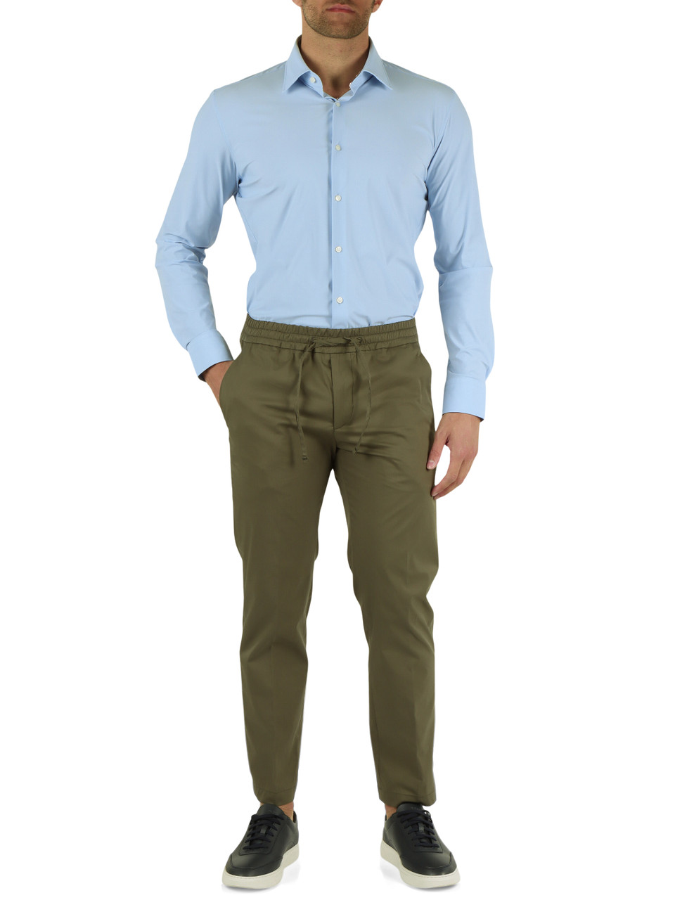 VERDE | Pantalone in misto cotone MC-ADAM/3945 DYNAMIC