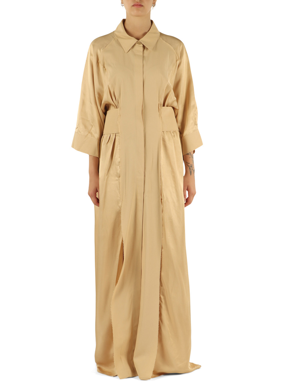 BEIGE | Abito lungo in cotone e viscosa AMERIGO