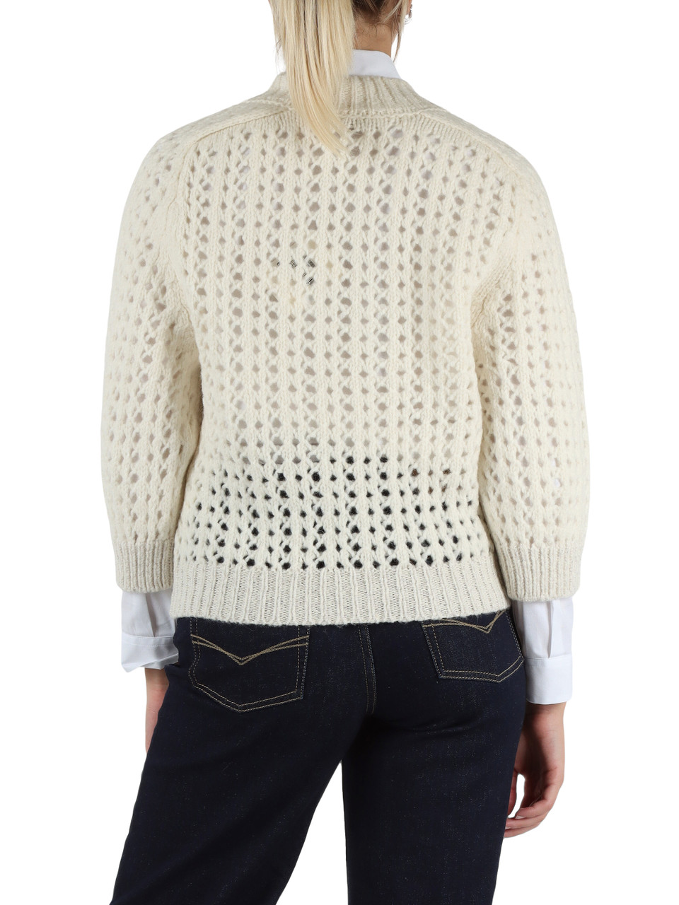 PANNA | Maglia collo a V in misto alpaca e lana vergine