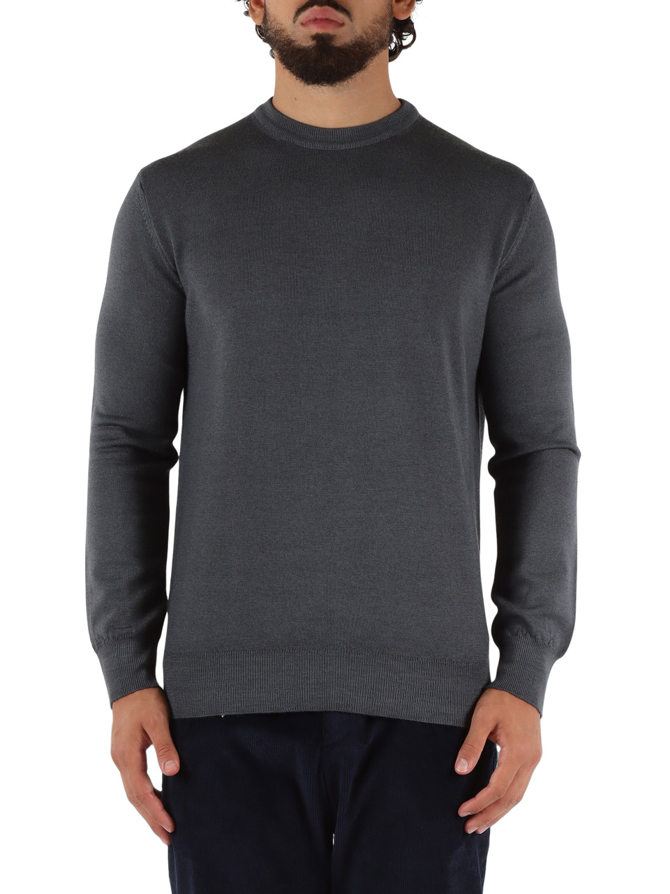 GRIGIO | Maglia girocollo in lana vergine