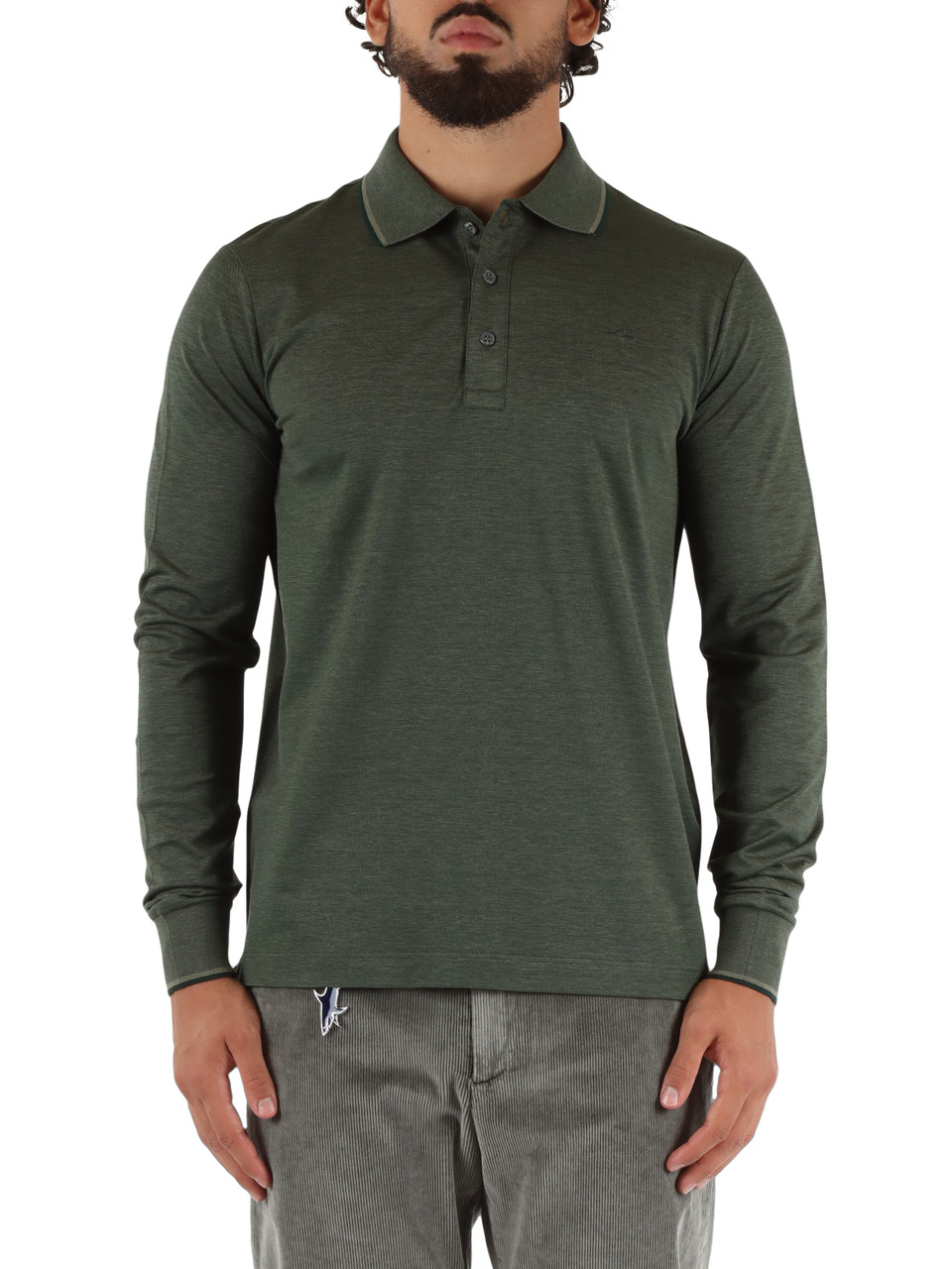 VERDE | Polo in cotone piquet con ricamo logo