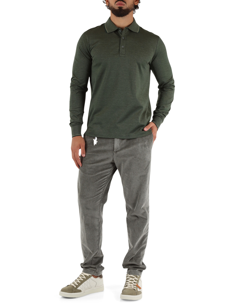 VERDE | Polo in cotone piquet con ricamo logo