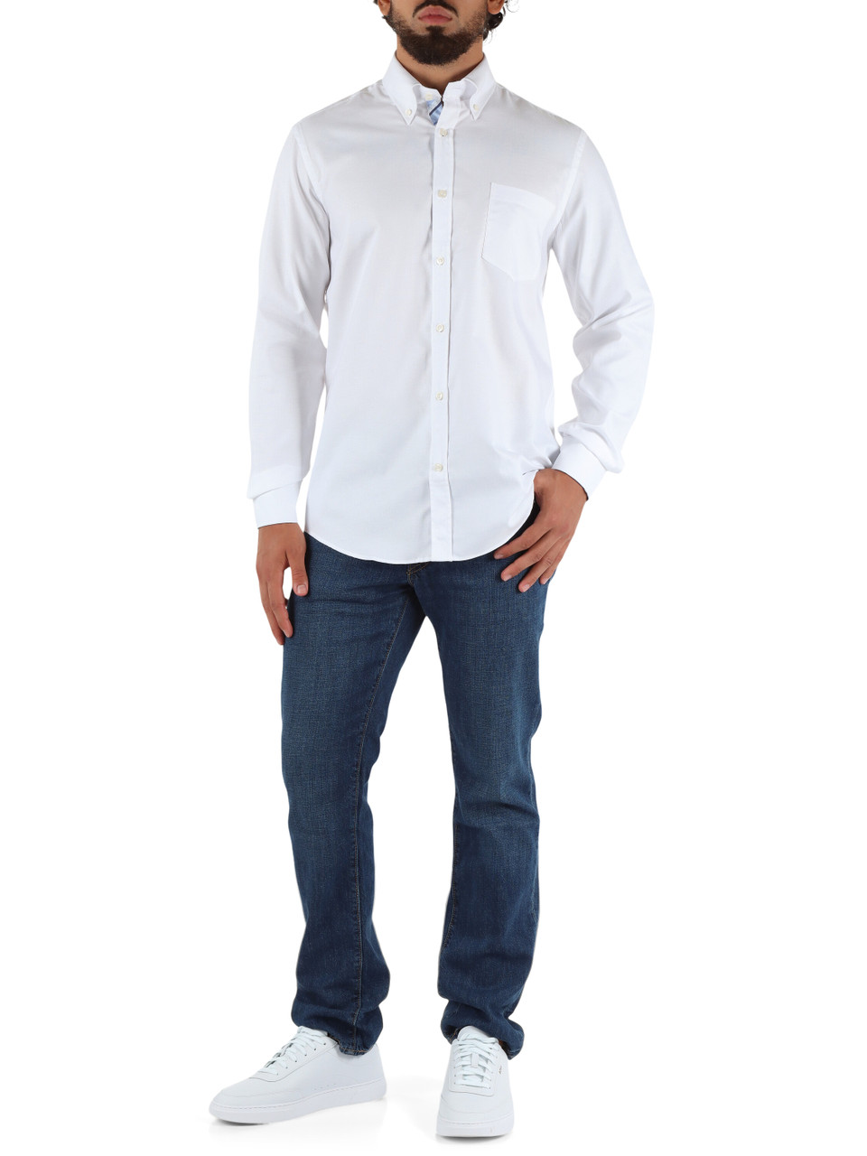 BIANCO | Camicia button down in cotone Oxford