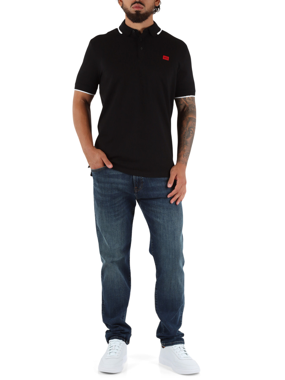 NERO | Polo slim fit in cotone piquet