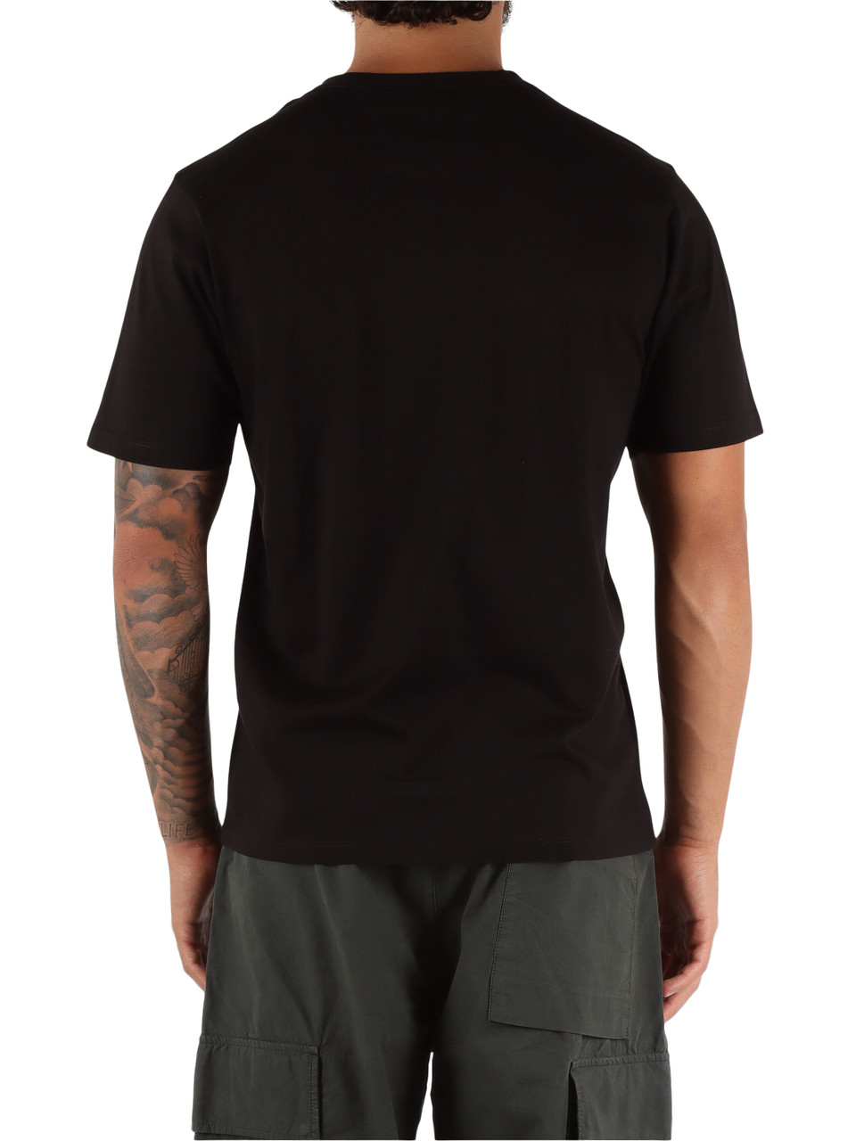 NERO | T-shirt in cotone con patch logo frontale