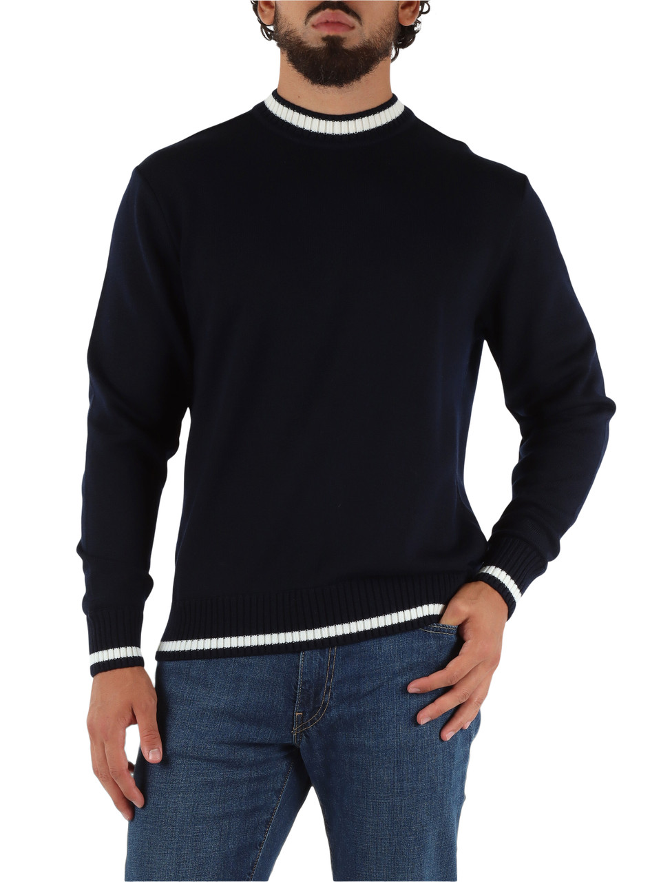 BLU SCURO | Maglia girocollo in lana vergine BLU SCURO | Maglia girocollo in lana vergine