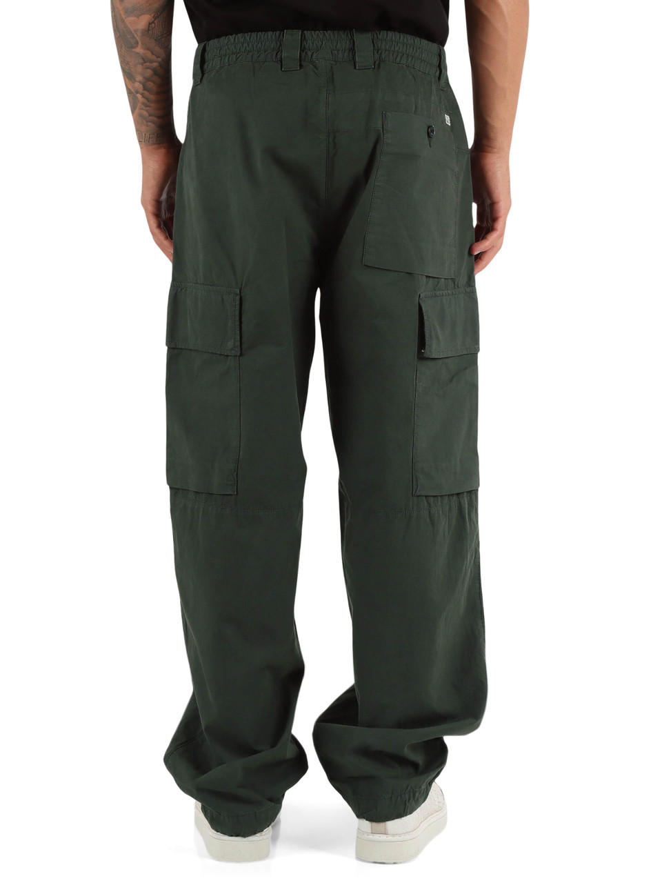 VERDE SCURO | Pantalone cargo in cotone MICROREPS