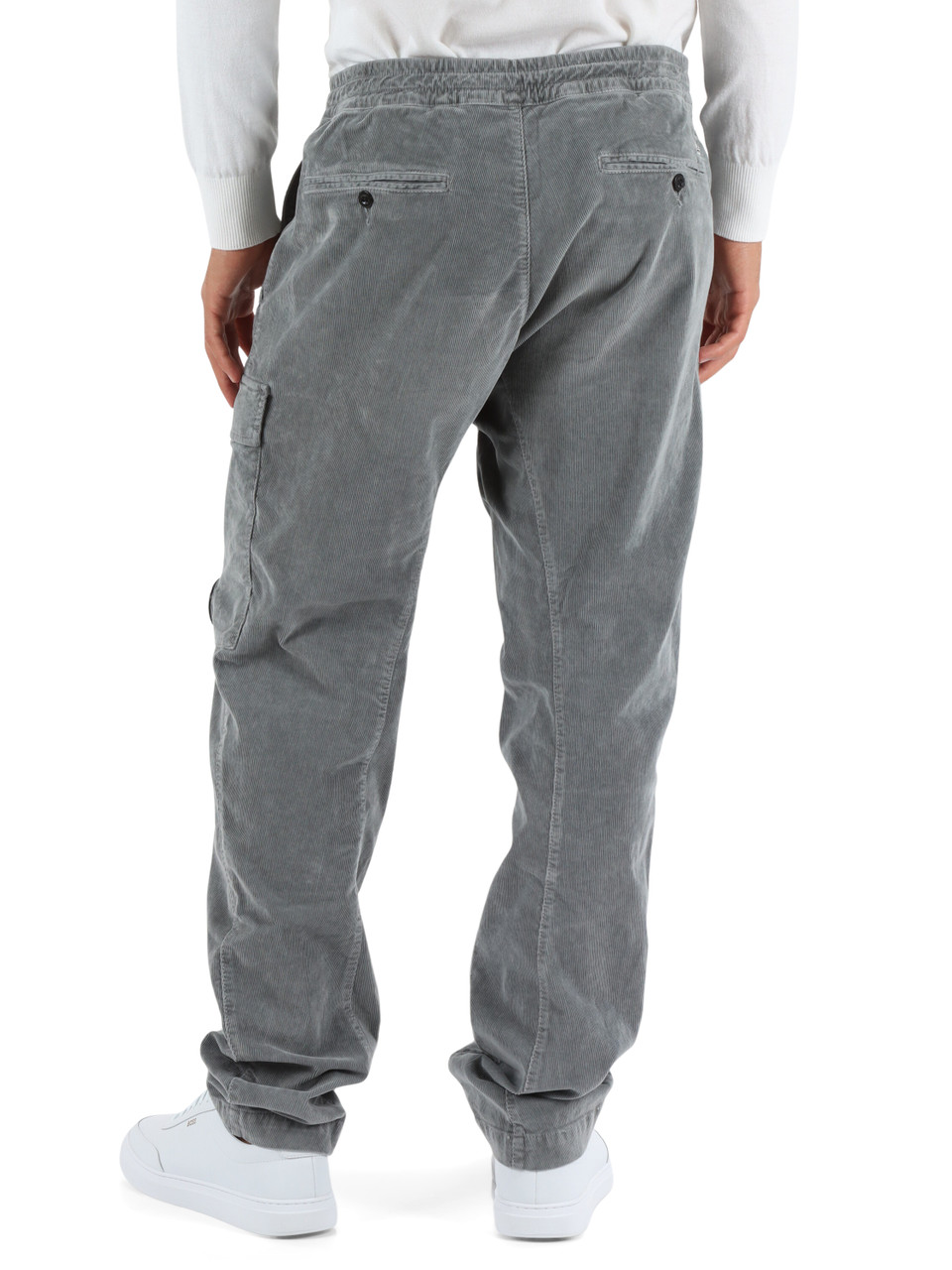 GRIGIO | Pantalone in corduroy con tasca cargo